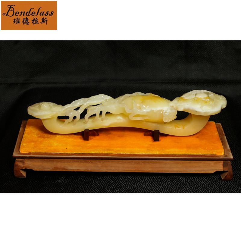 Banderas life Ruyi natural jade engraving pendulum piece home Ornament Living Room Pendulum sushi Business Gift