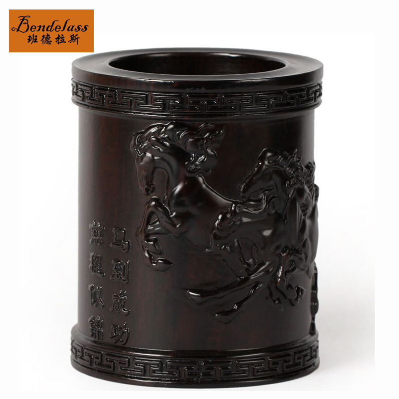 Banderas Red Wood Handicraft Black Catalu Eight Jun Tu Pen Holder Melan Bamboo Chrysanthemum Brocade Box Suit