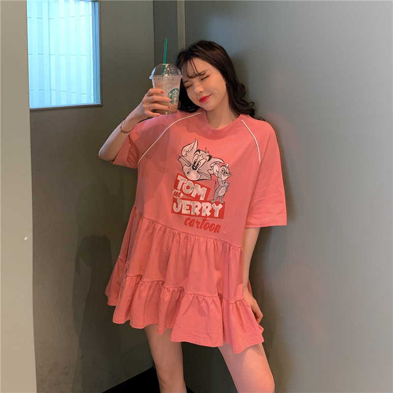 Pregnancy Woman Dress 2022 Female Summer Cotton Short Skirt Foreign Dress Doll Dress Slim Fresh Skirt Easy large size Dress Tide