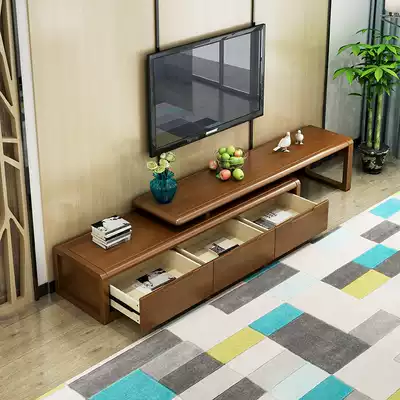 Solid Wood TV cabinet modern simple living room floor cabinet Chinese bedroom small apartment TV background wall cabinet