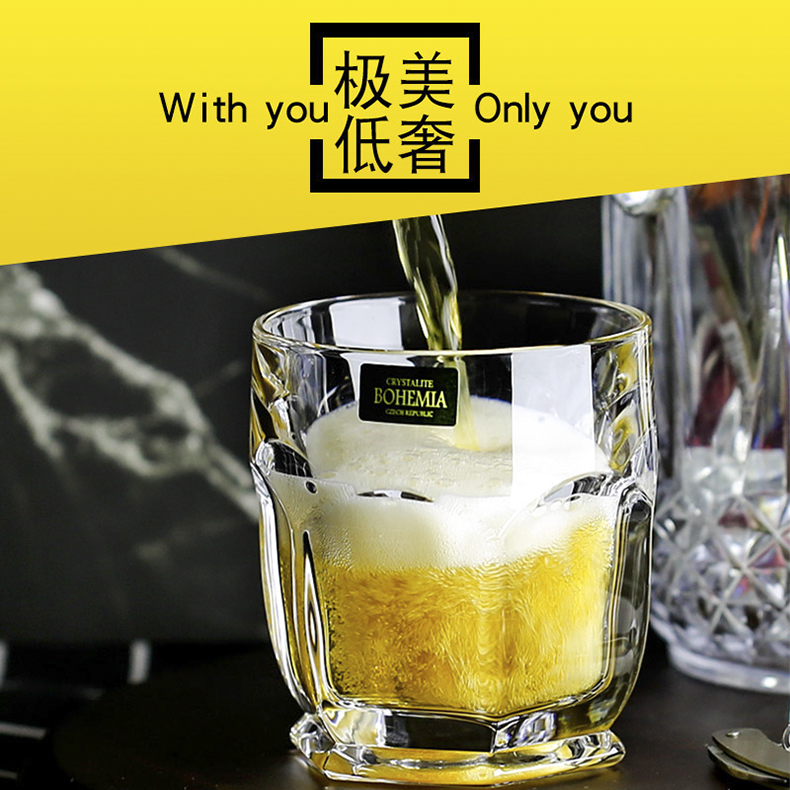 BOHEMIA Whisky Glass Séc Nhập khẩu Crystal Glass Rượu vang châu Âu Cup Cup Mug Glass Glass kệ để rượu vang