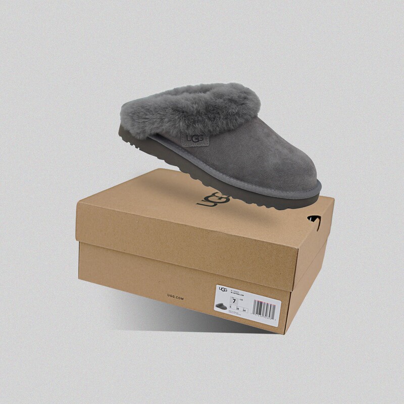 Ugg Genuine Cluggette Comfortable and Versatile Non-Slip Closed-Toe Slippers for Women, Gray 1115134-Chrc