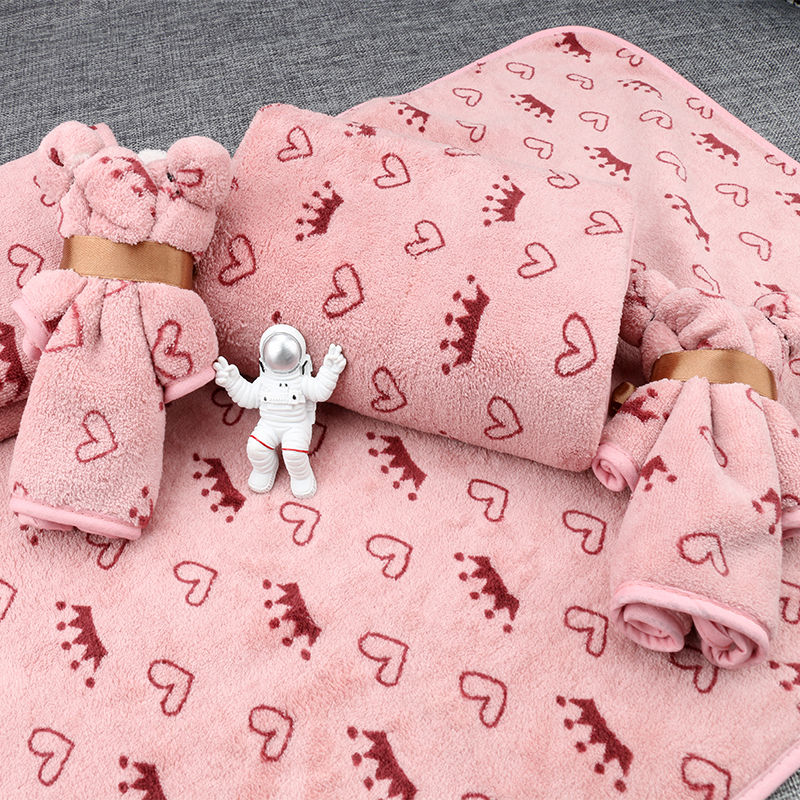 Crown Towel Absorbent Adult Household Face Wash Kidsren's Bath Non-Shedding Dry Hair Towel Baotou Soft Coral Velvet 2024