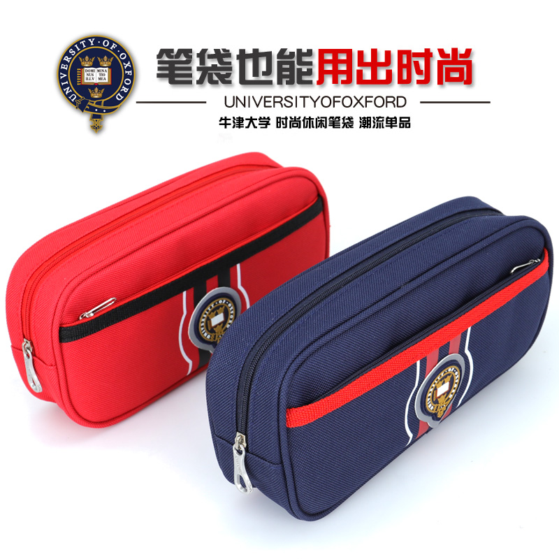 Oxford Pens Bags Junior High School Students Pencil Bags Men And Women Children Elementary School Students Study Supplies Large-capacity Pencil Case Brief