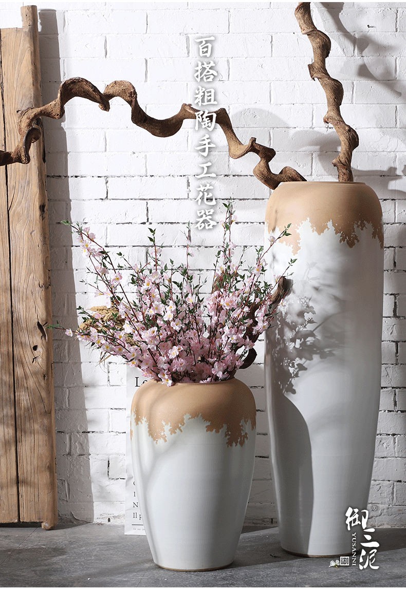 Dried flower adornment furnishing articles furnishing articles Nordic creative home sitting room flower arranging white modern pottery contracted landing window