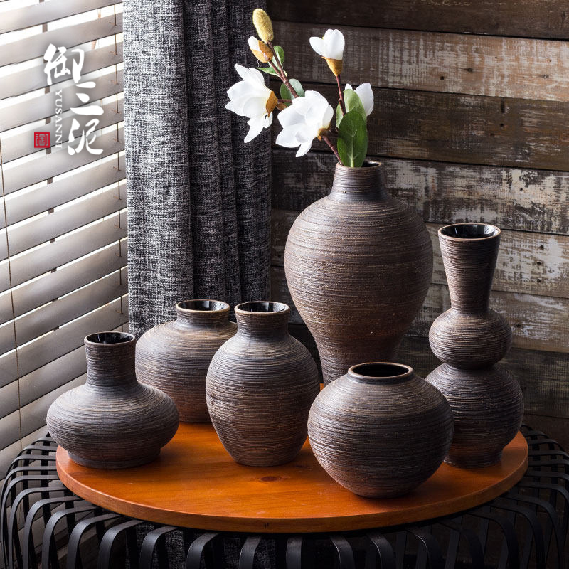 Jingdezhen Ceramic Vase Little Qingyuan Retro Flower Dry Flower Dry Flower Bottle Linking Room Chinese Zen Swing