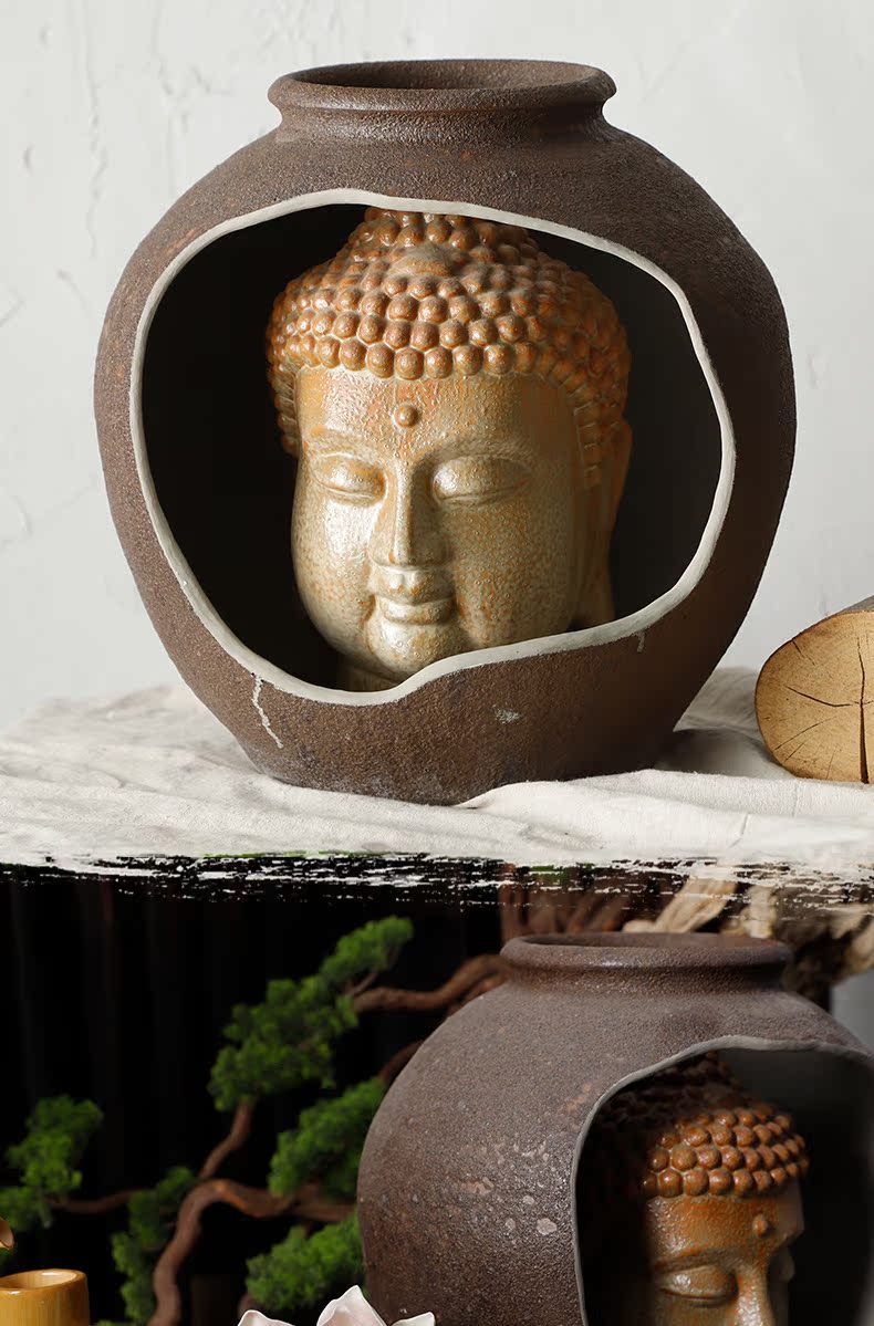 Chinese zen strange figure micro landscape waterscape furnishing articles ceramic Buddha Buddha first decorative arts creative vase