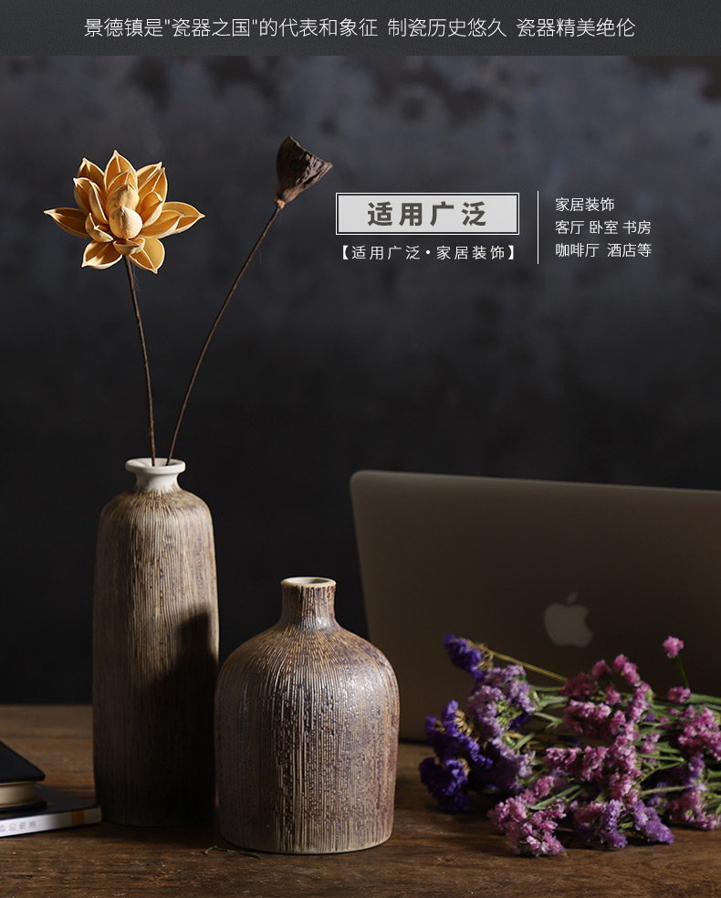 Ceramic flower implement Nordic ins floret bottle dry flower arranging flowers adornment desktop furnishing articles contracted sitting room of Chinese style of TV ark