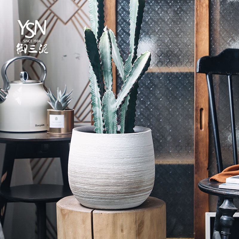Royal three Nordic I and contracted, ceramic flower pot coarse pottery mud creative green plant vases, flower arrangement sitting room adornment is placed
