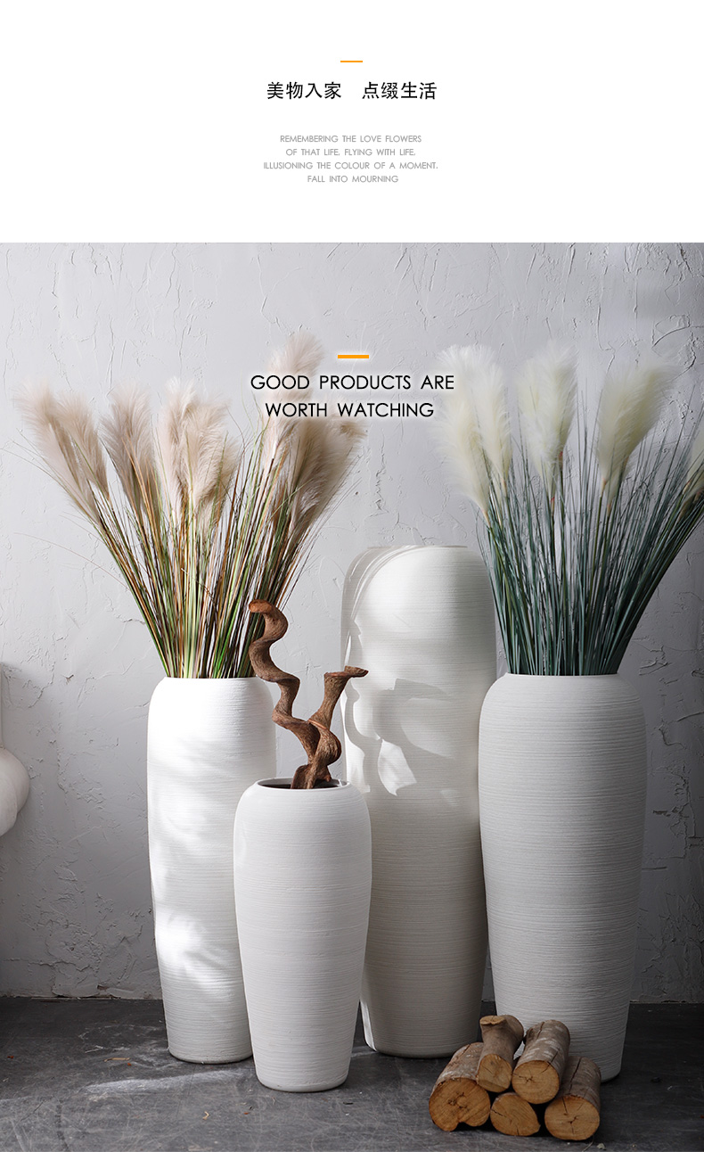 Be born pottery decorative furnishing articles I and contracted jingdezhen ceramic vase Nordic white flower arranging dried flowers, the sitting room