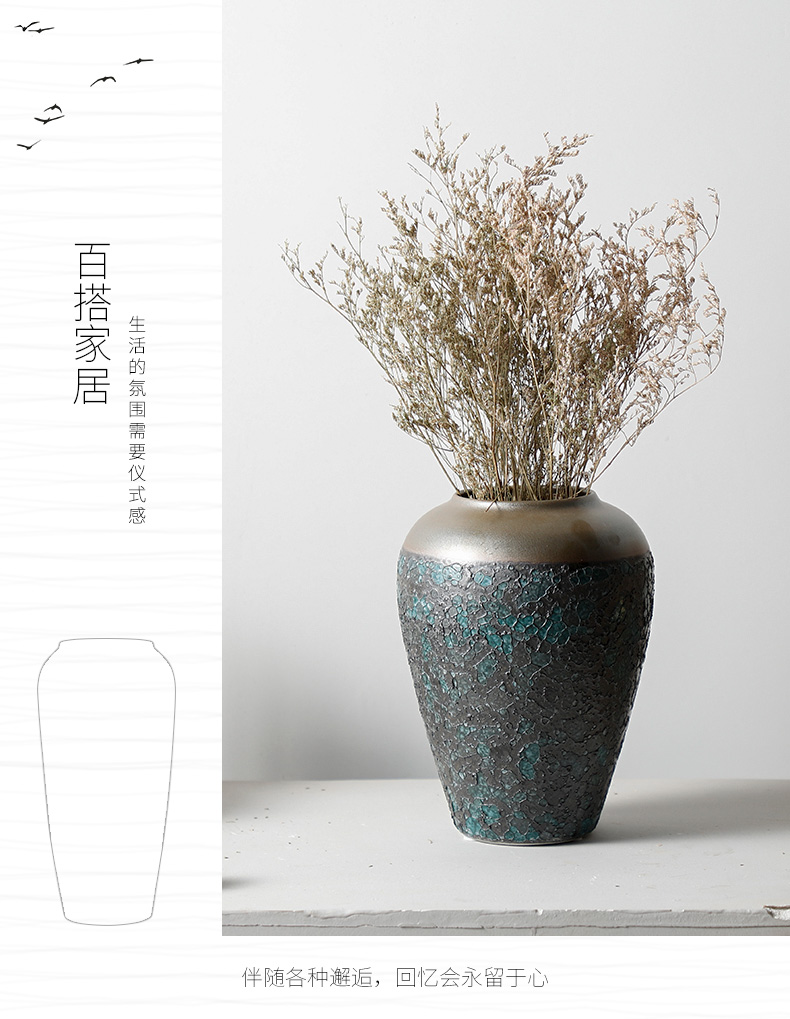 Restoring ancient ways is the American pastoral modern ceramic vase living room table flower arranging some ceramic pot dry flower adornment furnishing articles