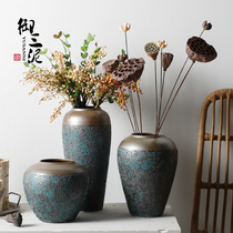 Retro literary American style hydroponic pastoral vase modern ceramic living room table flower arrangement stoneware pottery pot dried flowers