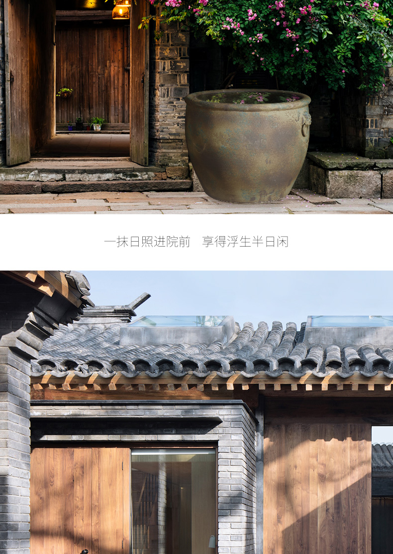 Jingdezhen ceramic VAT aquarium turtle pond lily large sitting room ceramic tank head do old restoring ancient ways goldfish bowl