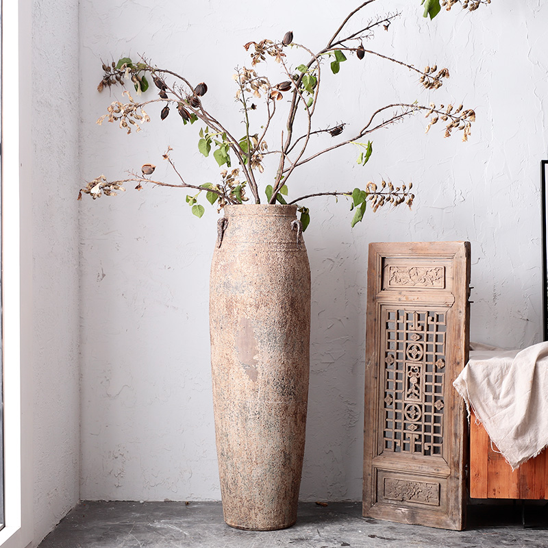 Literary coarse pottery Mediterranean French southeast wind restoring ancient ways, vases, pottery furnishing articles large flower implement flowerpot ornaments