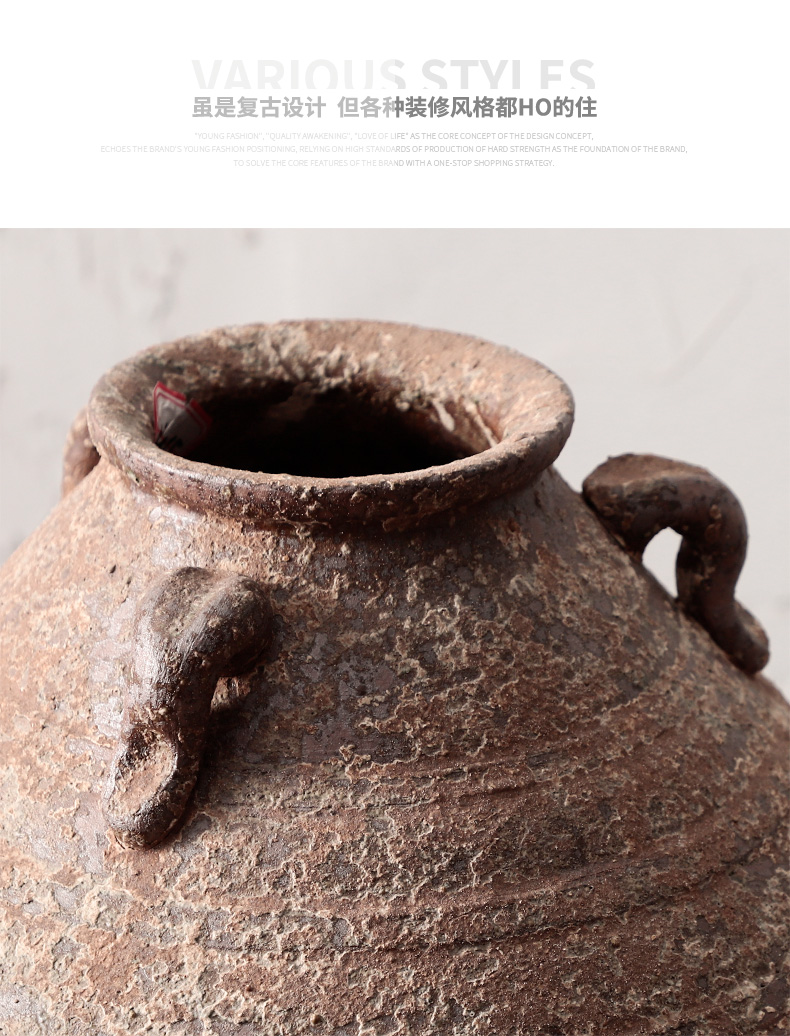 Manual coarse pottery dried flower adornment furnishing articles flower implement hand made tea POTS jingdezhen ceramic vase zen flowerpot