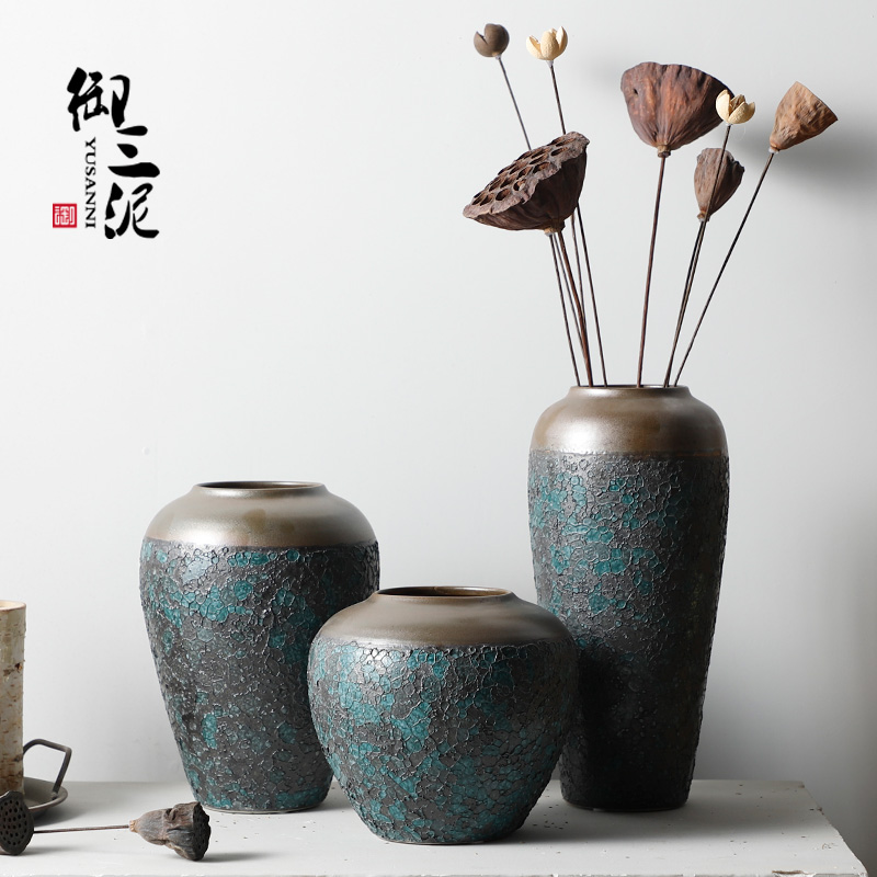 Restoring ancient ways is the American pastoral modern ceramic vase living room table flower arranging some ceramic pot dry flower adornment furnishing articles
