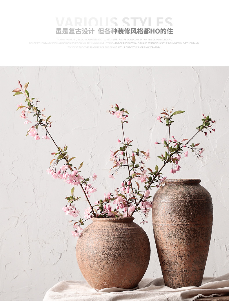Manual coarse TaoHua device do old POTS of jingdezhen ceramic dry flower vase hand made Japanese teahouse zen flowerpot
