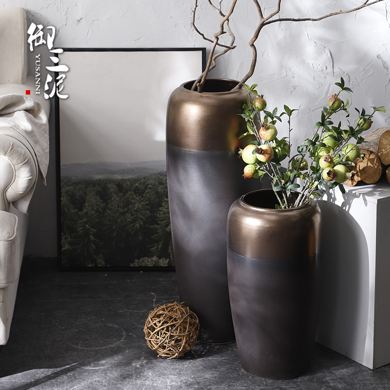 I and contracted Nordic dried flower vase landing light wind key-2 luxury industry big ceramic flower, flower arranging furnishing articles sitting room adornment
