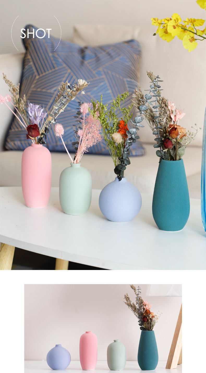 Modern small pure and fresh and creative home decoration dry vase Nordic furnishing articles, ikebana ceramic floret bottle contracted sitting room