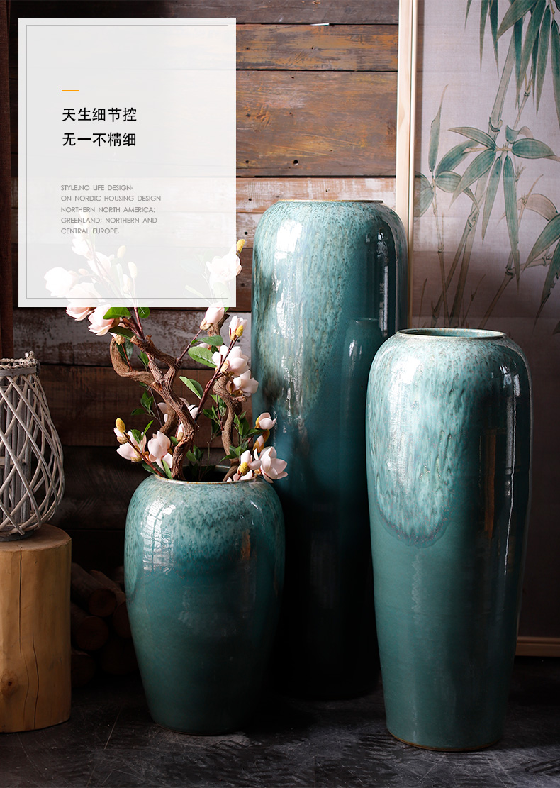 Pottery decorative furnishing articles the I and contracted Norway forest north dry flower ceramic vases, sitting room ground flowerpot flower arrangement