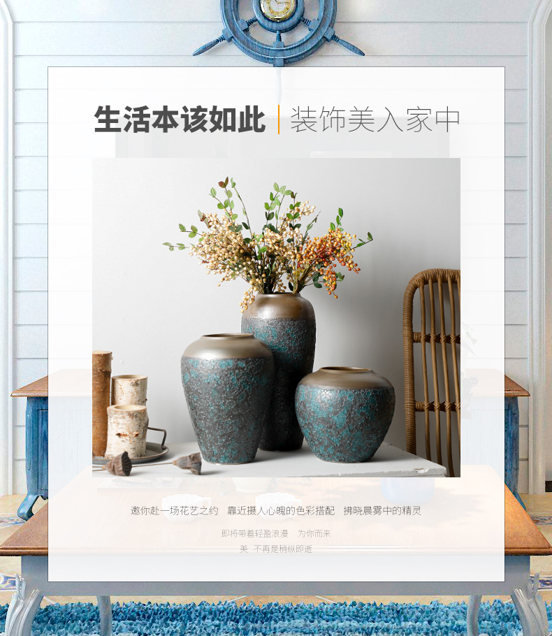 Restoring ancient ways is the American pastoral modern ceramic vase living room table flower arranging some ceramic pot dry flower adornment furnishing articles