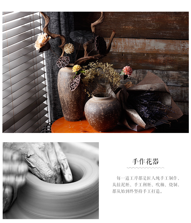 Coarse clay some ceramic jingdezhen porcelain table dry flower vase manual simulation flower, flower implement restoring ancient ways furnishing articles furnishing articles decoration