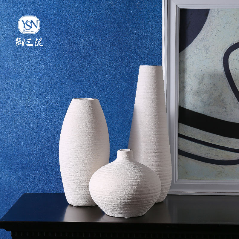 American white dry ceramic vases, small pure and fresh and contracted and I white flower arranging home sitting room ceramic furnishing articles