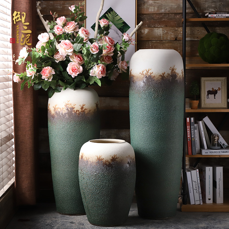 Ceramic vase of large sitting room simulation flower flower arranging furnishing articles contracted and I European retro dried flowers villas suit