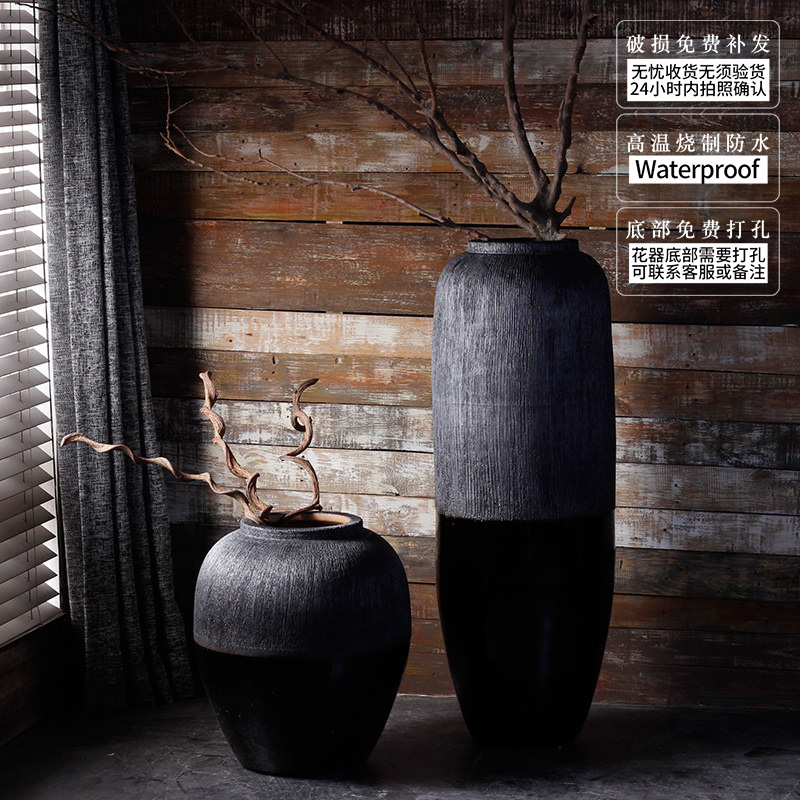 Jingdezhen modern landing big vases, ceramic flower pot courtyard garden pottery urn furnishing articles contracted sitting room adornment