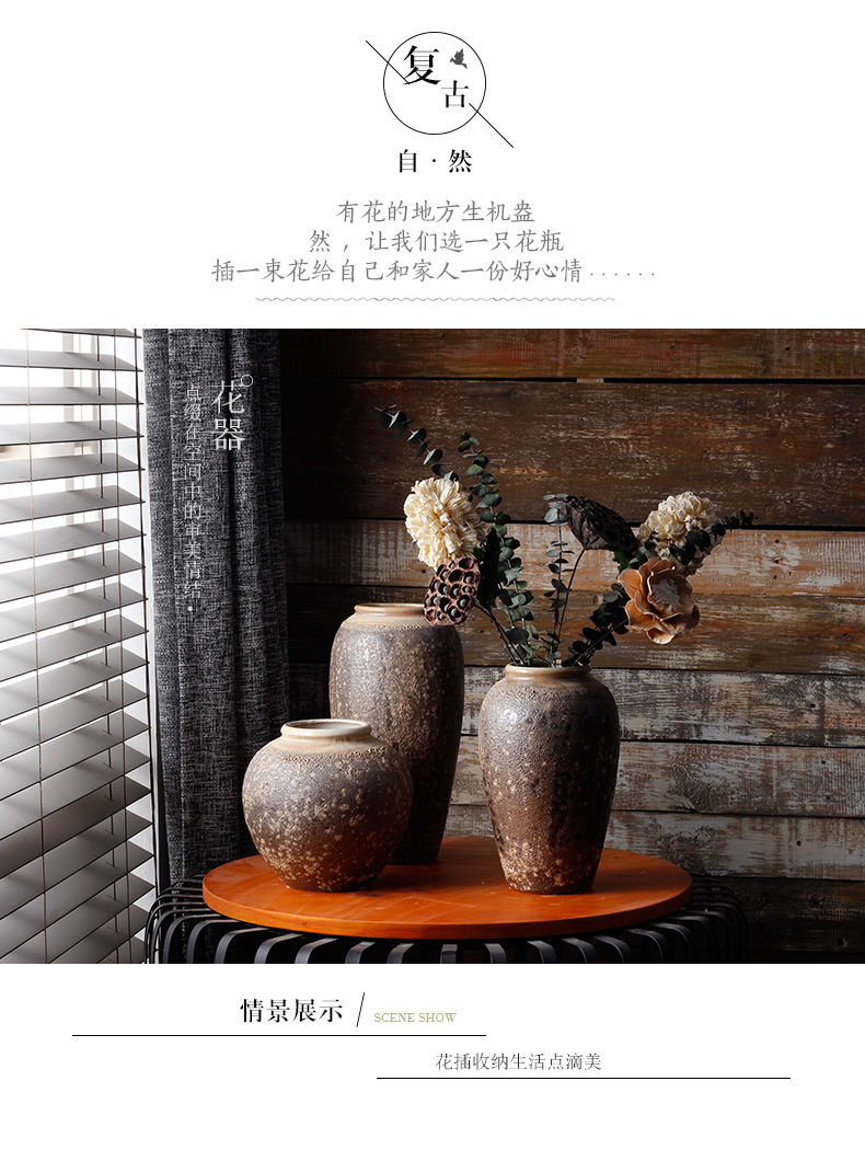 Coarse clay some ceramic jingdezhen porcelain table dry flower vase manual simulation flower, flower implement restoring ancient ways furnishing articles furnishing articles decoration