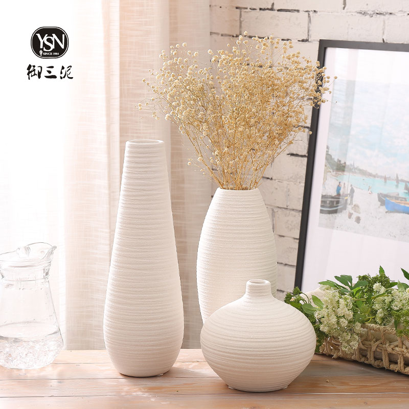 American white dry ceramic vases, small pure and fresh and contracted and I white flower arranging home sitting room ceramic furnishing articles