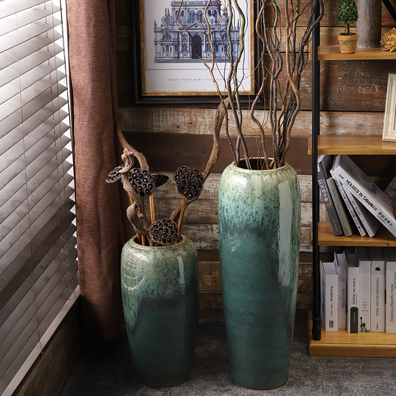 Vase furnishing articles flower arranging large sitting room ground jingdezhen ceramic checking contracted Nordic artical Vase