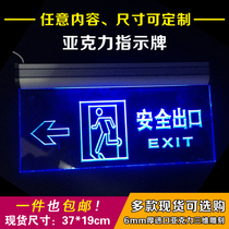 Cashier Desk Signs Acrylic Engraving Guide Cards LED Lights Custom Bathroom Toilets Safe Exit Spot