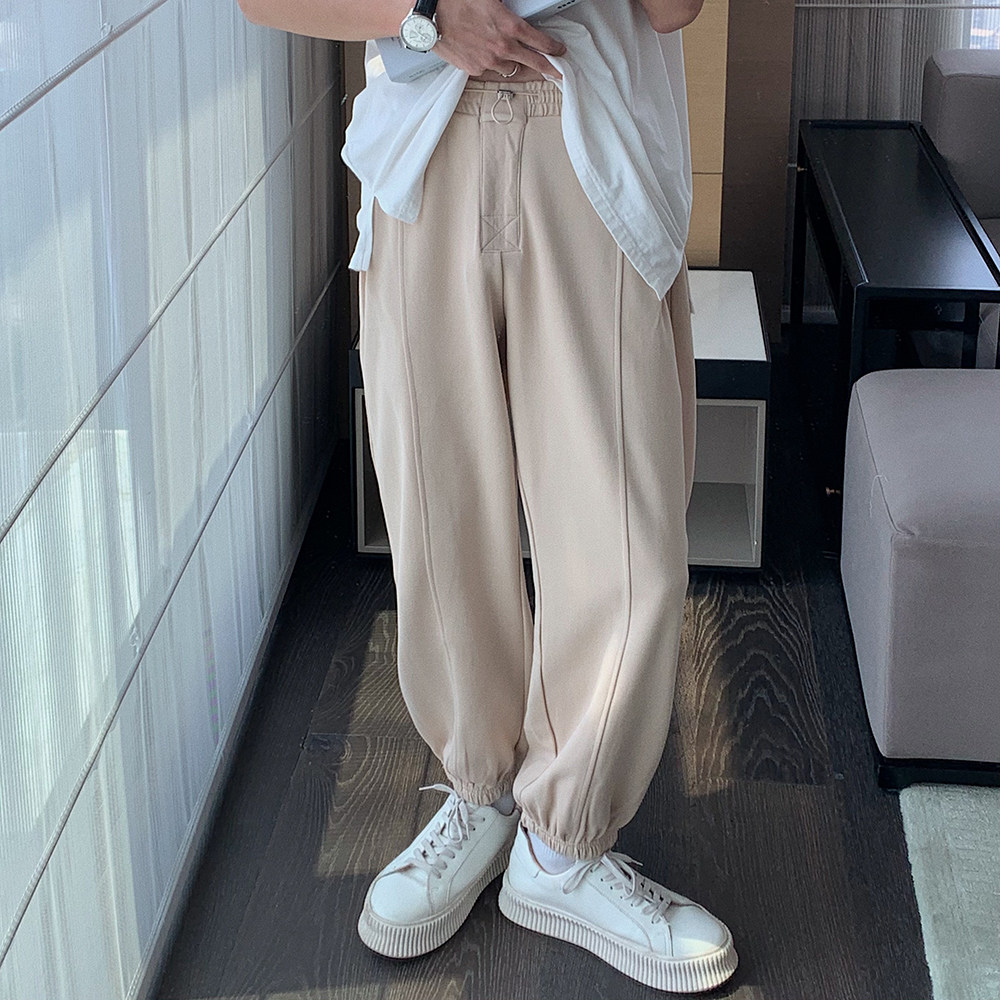 Hualun cotton sports pants men's summer loose-fitting white casual pants 2021 fried street pants thin pants