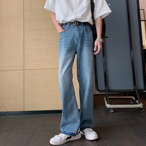 Hualun summer wide-leg jeans mens high street tide brand ins loose straight pants trend handsome casual trousers