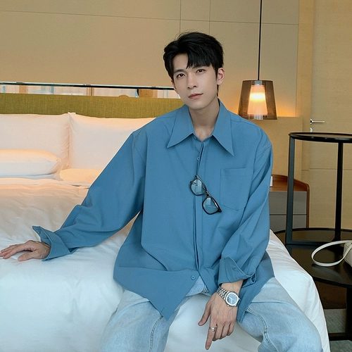 Дизайнерская цветная рубашка для отдыха, осенняя, тренд сезона, в корейском стиле