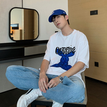 Hualun summer ifashion tops trendy couples short sleeves T-shirt men design sense niche print tee