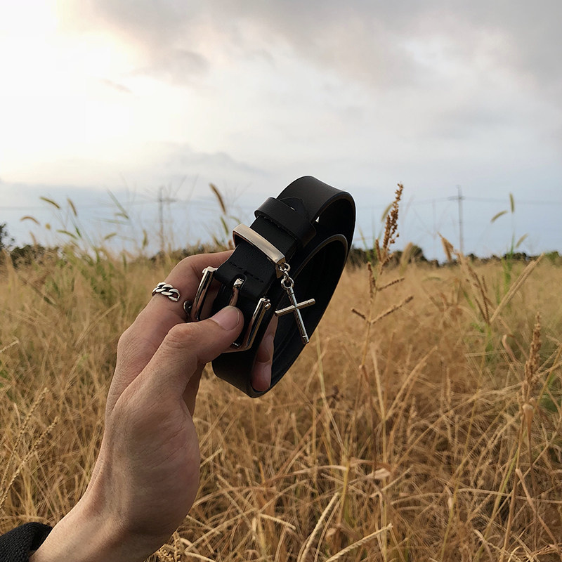 Hualun fashion vintage male and female couples pin buckle cowhide belt Teen casual wild do old solid color belt