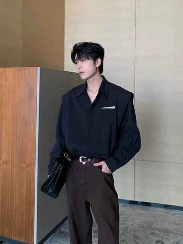 Демисезонная рубашка, лонгслив для отдыха, в корейском стиле, изысканный стиль