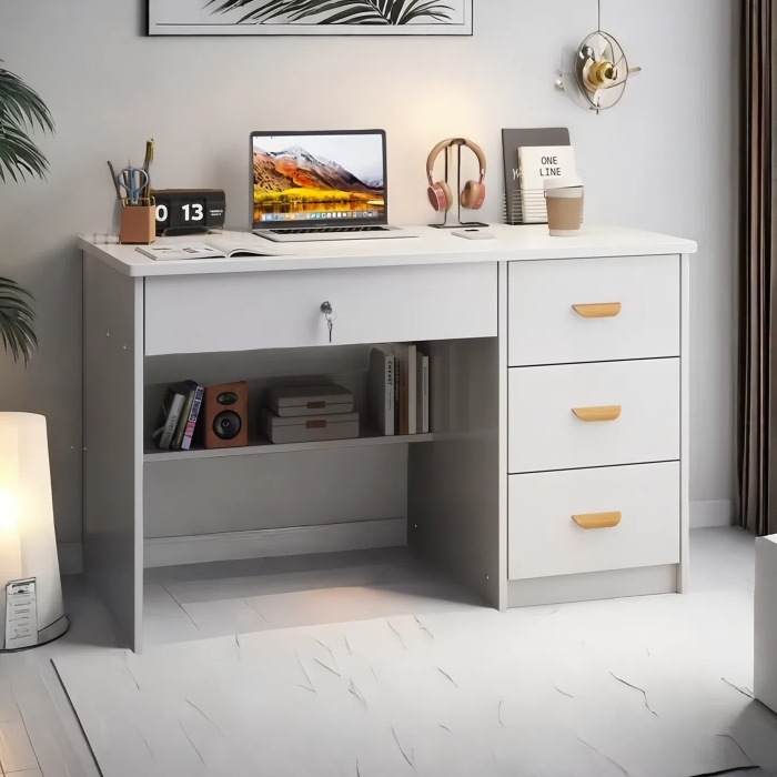 Desk for Bedroom, Modern and Simple, Home Office Desk, Writing Desk with Drawers, Simple Student Study Desk, Trendy Computer Desk