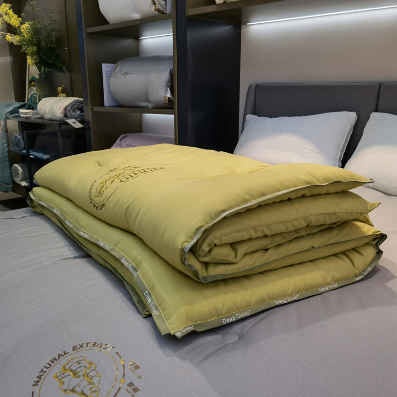 Herbal antibacterial ginger warm velvet winter quilt thick warm heating fiber double autumn and winter quilt cotton quilt core soft waxy 8 catties