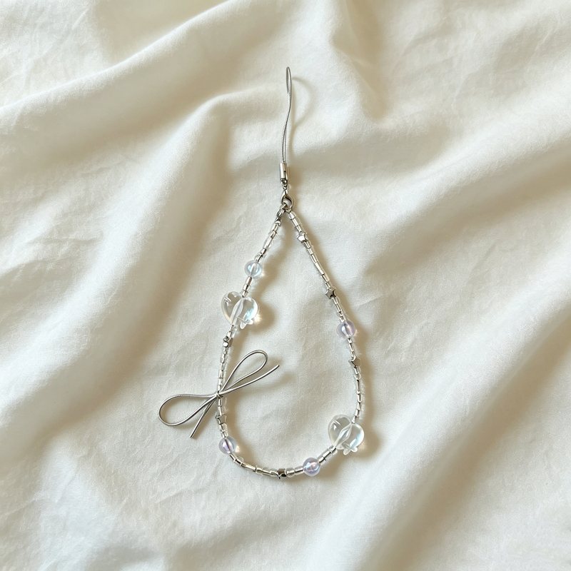 ins Style Mobile Phone Chain Student Simple Transparent Heart Bow Ccd Short Lanyard Bag Phone Chain Keychain ins Style Mobile Phone Chain Student Simple Transparent Heart Bow Ccd Short Lanyard Bag Phone Chain Keychain