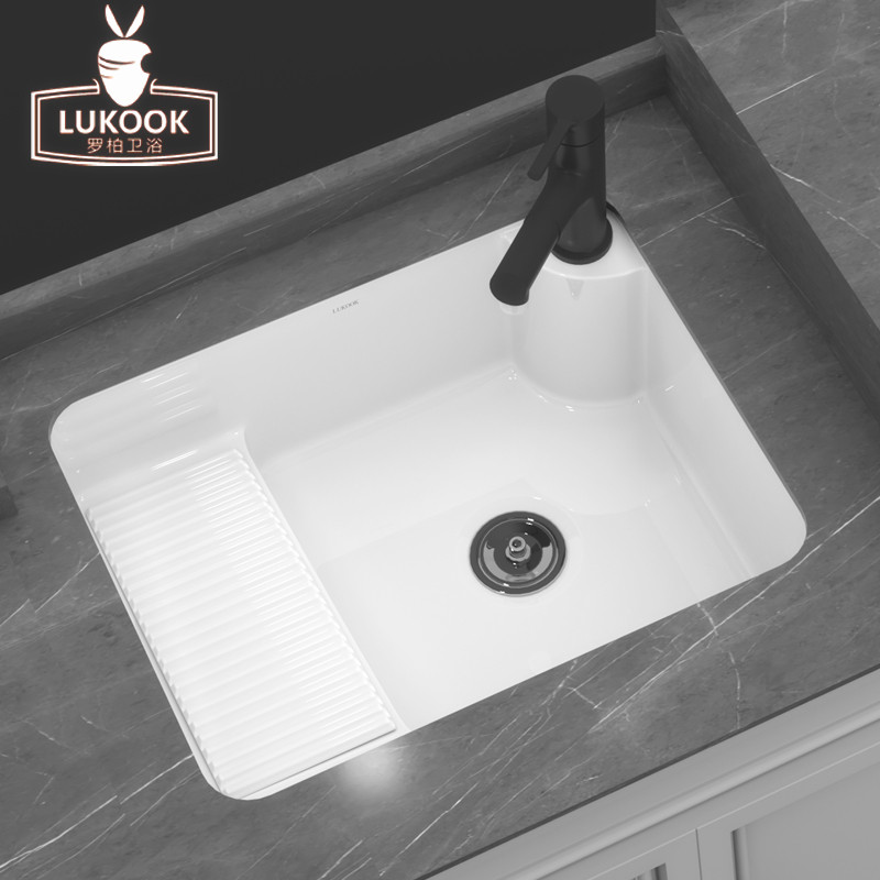 Ropper embedded in-stage tub with washboard balcony Laundry basin Laundry Pool Sink Large home Ceramic Washbasin
