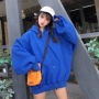 Mùa thu và mùa đông Phiên bản Hàn Quốc của ulzzang Harajuku bf gió hoang dã retro rắn màu lỏng lẻo cộng với áo len nhung trùm đầu thoi trang nu