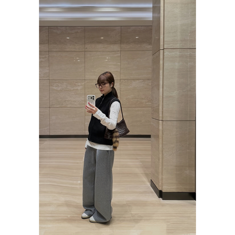 9.8/“Original Sweatpants·Dark Floral Gray” Autumn Korean Style Classic Simple Versatile Relaxed Casual Drawstring Sweatpants
