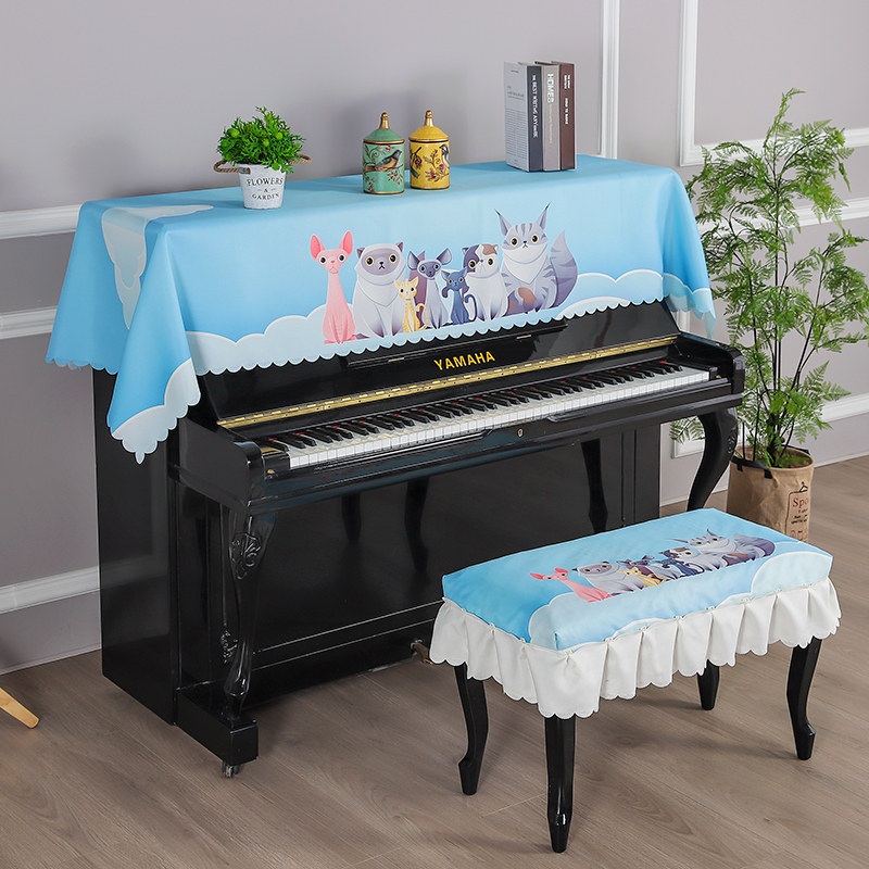 Modern simple universal printed cartoon piano cover piano cover piano half cover piano dust cover fabric
