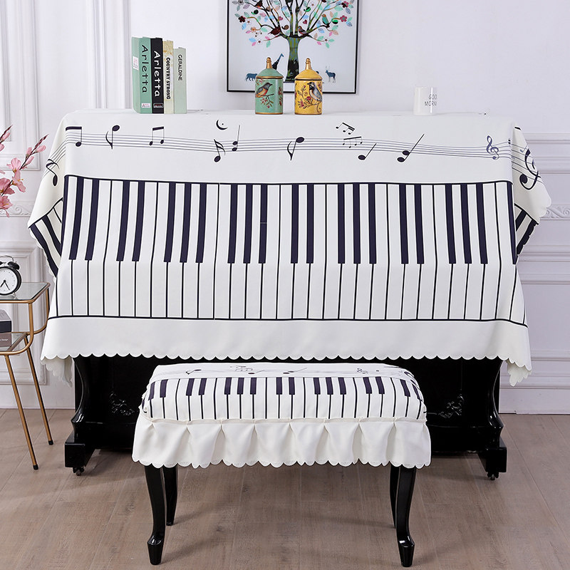 New note pattern piano cover cartoon piano cover towel Yamaha piano cover all-inclusive piano cover dust cover recommended