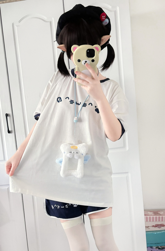 Sweetheart Disease Building Meow Meow Text Improved Gymnastics Suit Shorts Loose Short-Sleeve T-Shirt Cute Short-Sleeve Sweetheart Disease Building Meow Meow Text Improved Gymnastics Suit Shorts Loose Short-Sleeve T-Shirt Cute Short-Sleeve