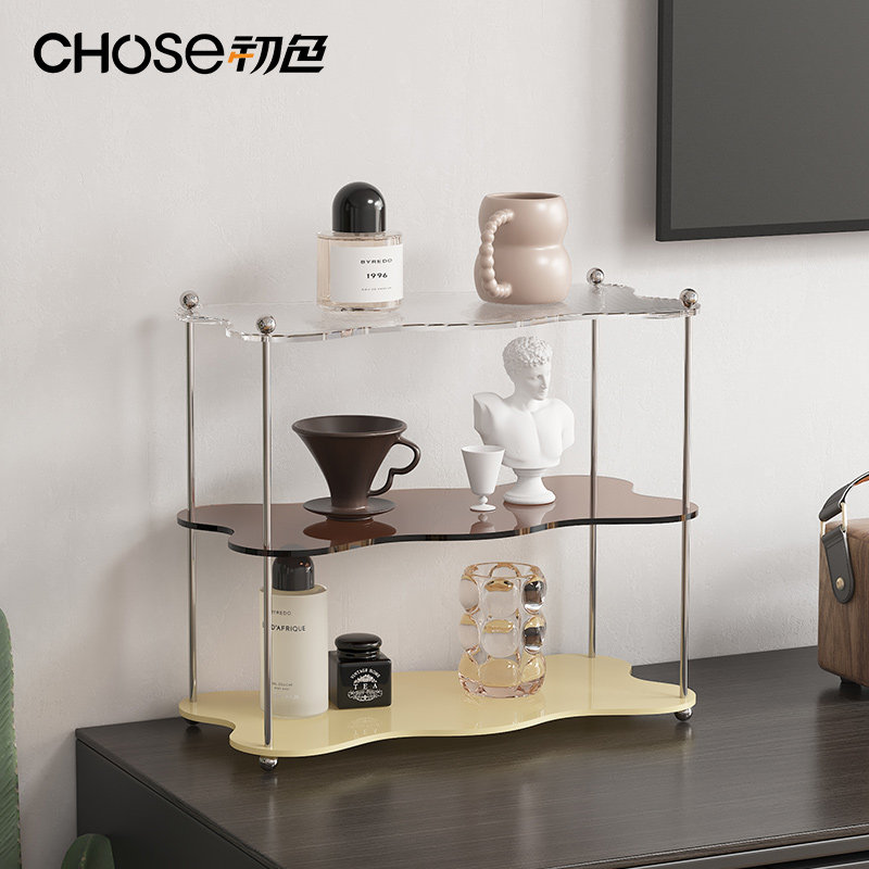 First colour Creative acrylic rack Desktop Decorative Multilayer Containing Cup Shelf Home Living Room Minimalist show Show-Taobao