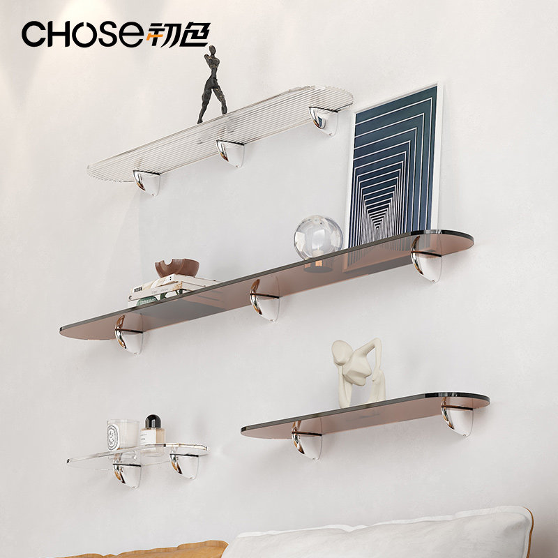 The first color acrylic rack simple olecranon clip rack living room wall finishing rack can be customized word shelf